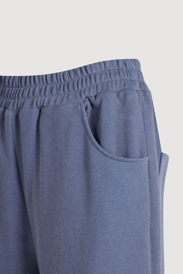 LUCKY CHOUETTE - 롱/미디팬츠 - Frill-pointed Jersey Banding Pants (blue)