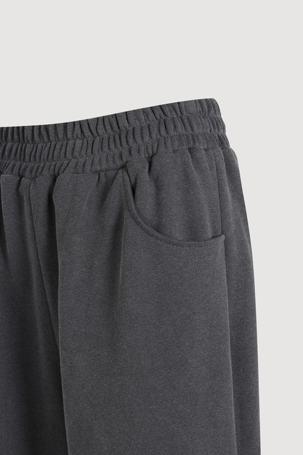 LUCKY CHOUETTE - 롱/미디팬츠 - Frill-pointed Jersey Banding Pants (dark grey)