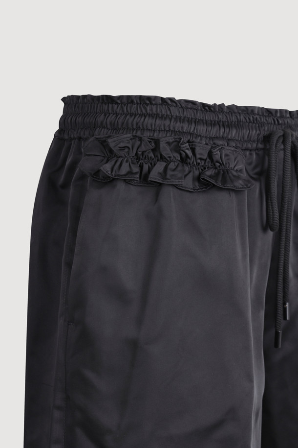 LUCKY CHOUETTE - 쇼트팬츠 - Frill Point Banding Midi Pants (black)