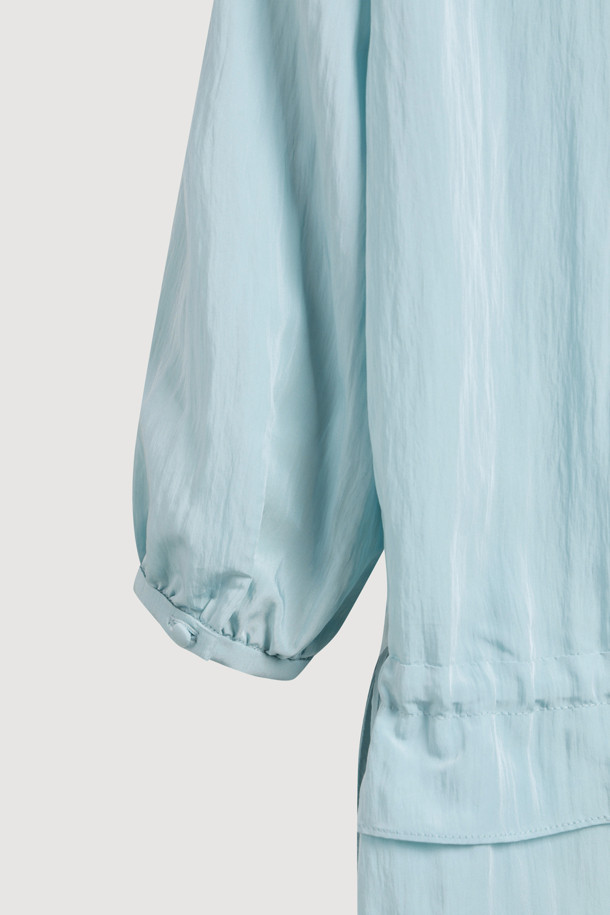 LUCKY CHOUETTE - 블라우스 - Full Open Frill Half Sleeve Blouse (blue)