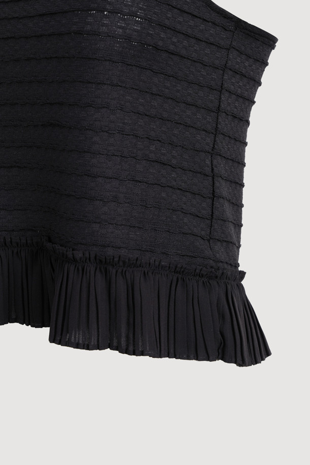 LUCKY CHOUETTE - 블라우스 - Pleats Jersey Top Blouse (black)
