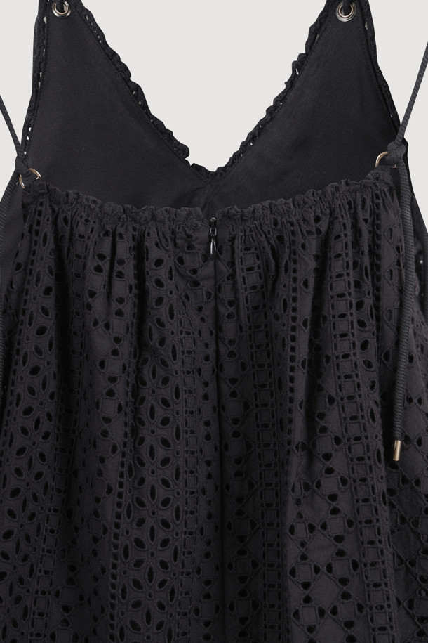 LUCKY CHOUETTE - 블라우스 - [Atelier] Eyelet Lace Top (black)