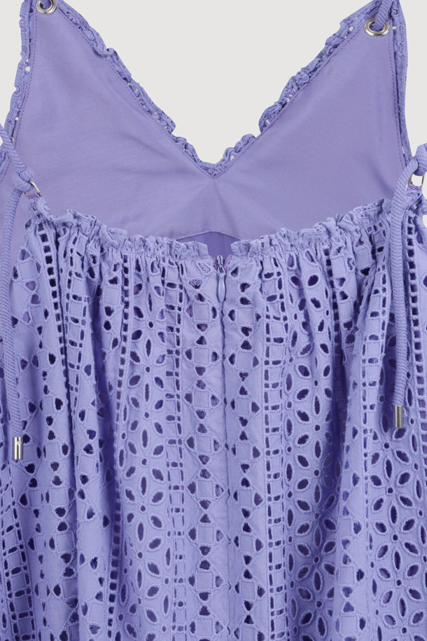 LUCKY CHOUETTE - 블라우스 - [Atelier] Eyelet Lace Top (violet)