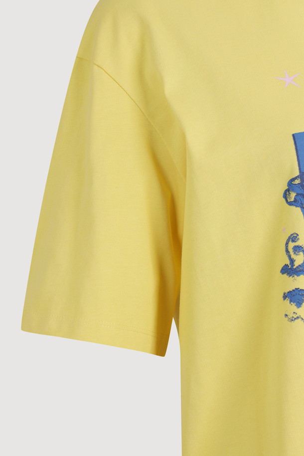 LUCKY CHOUETTE - 반소매 티셔츠 - Chouette Point Half Sleeve T-shirt (yellow)