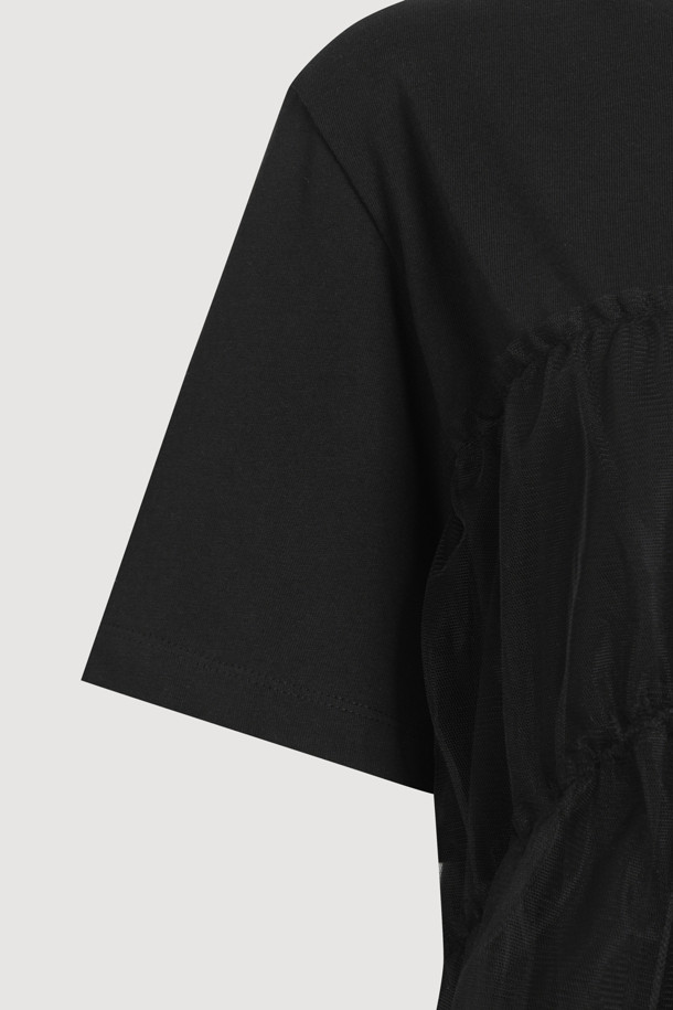 LUCKY CHOUETTE - 반소매 티셔츠 - Mesh Point Half Sleeve T-shirt (black)