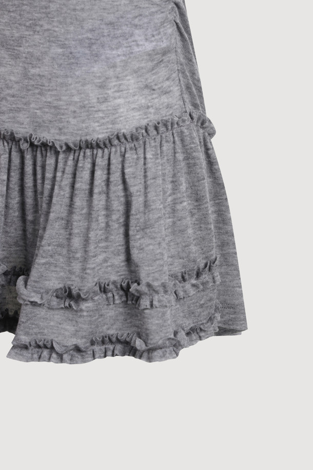 LUCKY CHOUETTE - 민소매티셔츠 - [Re-Order] Frill Point Sleeveless T-shirt