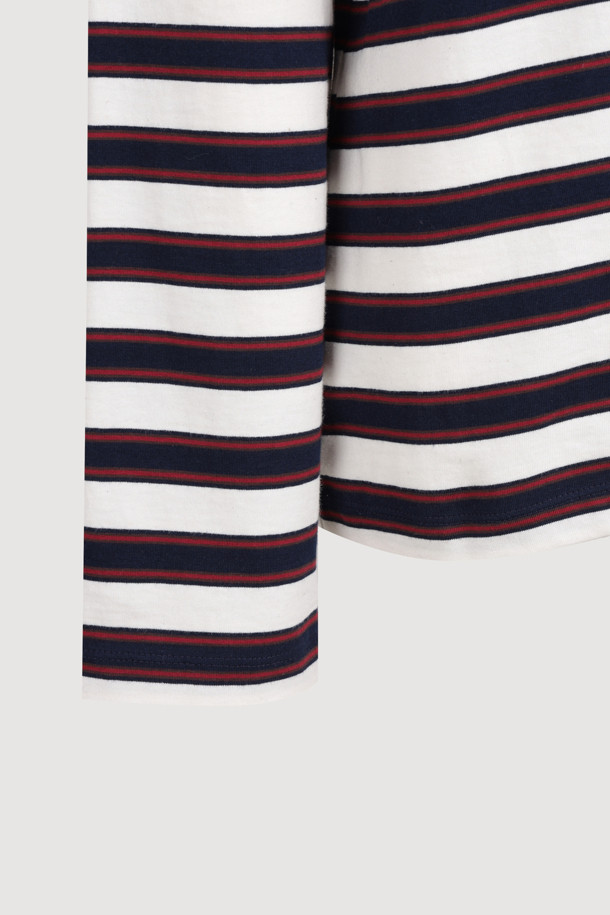 LUCKY CHOUETTE - 긴소매 티셔츠 - [Signature] Chouette Stripe Long Sleeve T-shirt (dark navy)