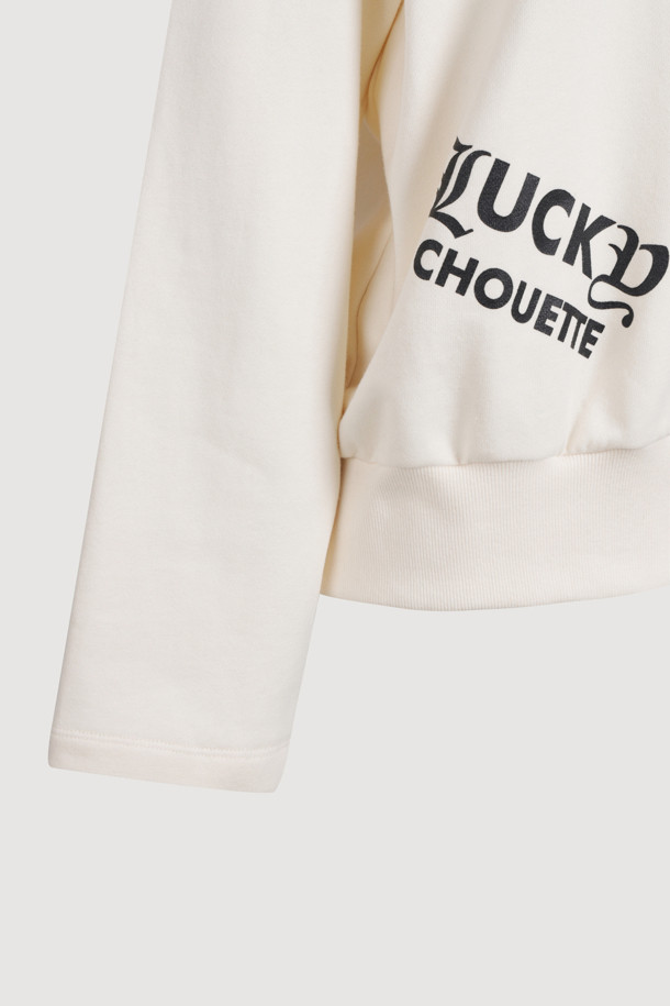 LUCKY CHOUETTE - 긴소매 티셔츠 - Embroidered Point Collar Long-Sleeved T-shirt (ivory)