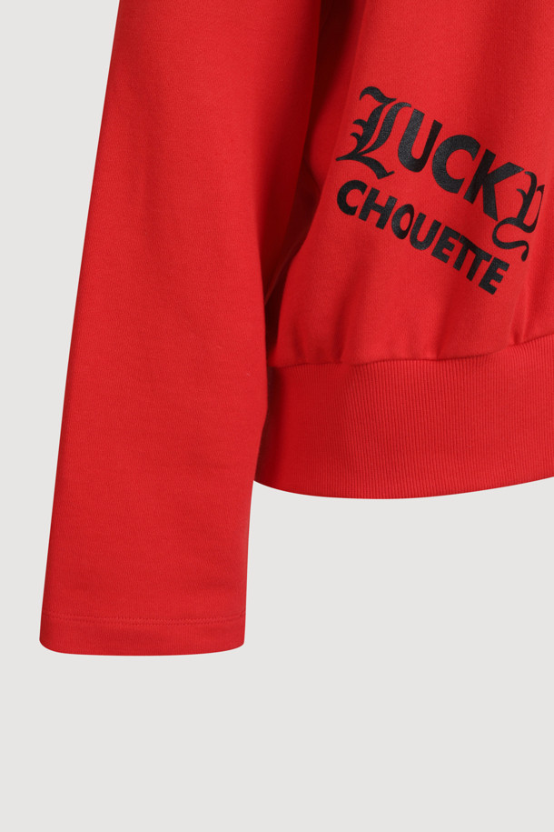 LUCKY CHOUETTE - 긴소매 티셔츠 - Embroidered Point Collar Long-Sleeved T-shirt (red)