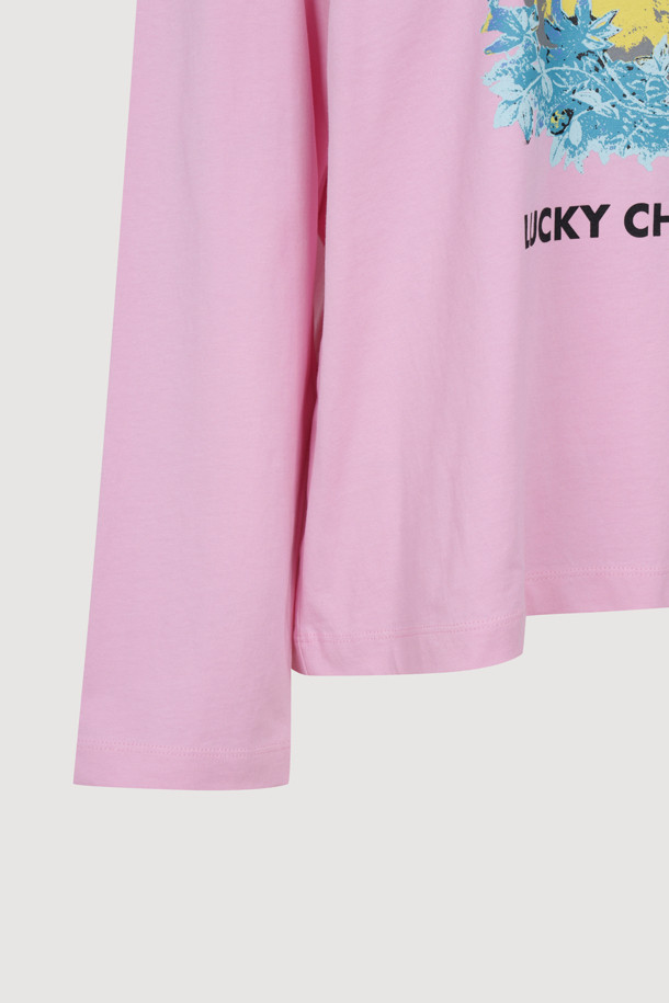 LUCKY CHOUETTE - 긴소매 티셔츠 - Chouette Point Long Sleeve T-shirt (pink)