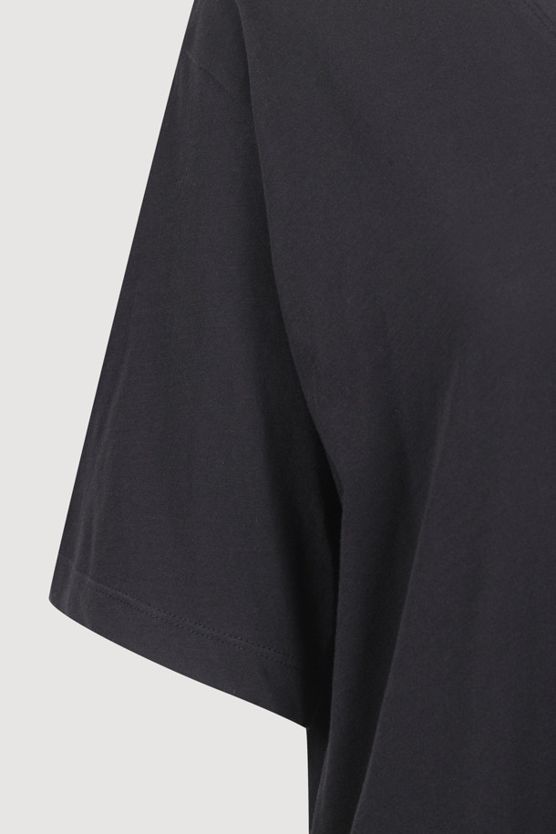 LUCKY CHOUETTE - 반소매 티셔츠 - Loose Fit Half Sleeve T-shirt (black)