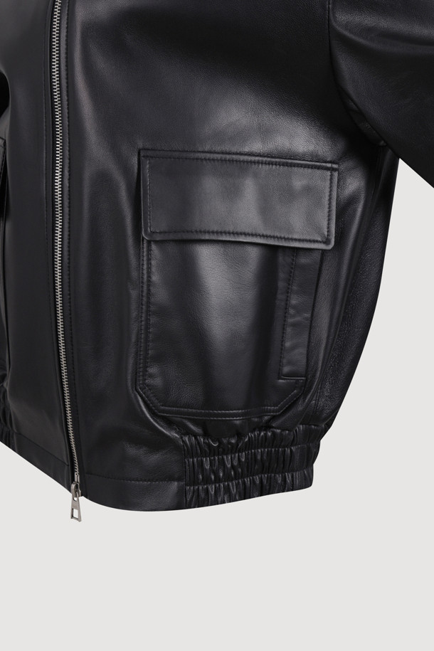 LUCKY CHOUETTE - 점퍼 - [Re-Order][Atelier] Work Jacket Real Leather Jumper (black)