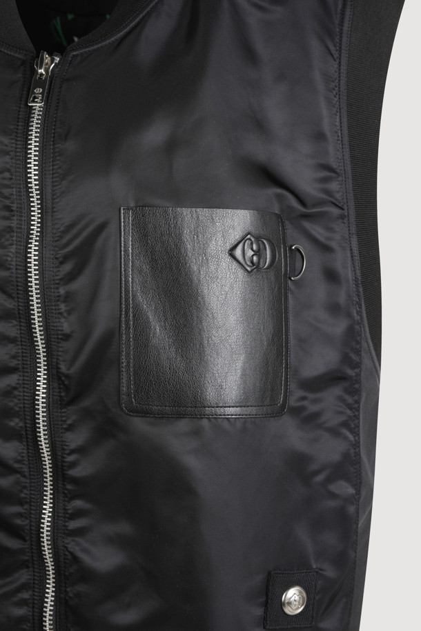 LUCKY CHOUETTE - 베스트 - Leather Pocket Sleeveless Vest (black)