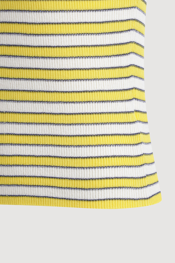 LUCKY CHOUETTE - 스웨터 - Stripe Knit Sleeveless Pullover (yellow)