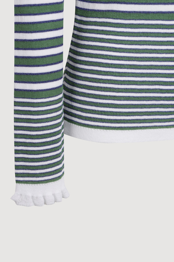 LUCKY CHOUETTE - 스웨터 - Stripe Slim Fit Pullover (green)