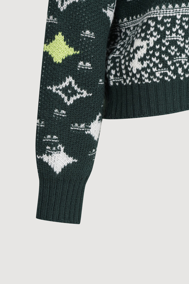 LUCKY CHOUETTE - 스웨터 - [Holiday Edition] Sailor Jacquard Knitwear Pullover (green)