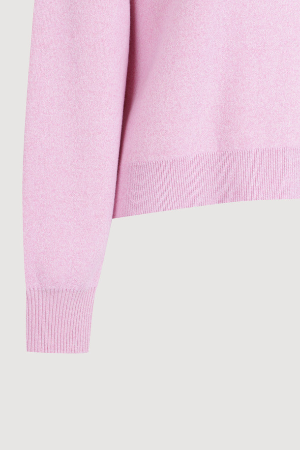 LUCKY CHOUETTE - 스웨터 - Reversible Lettering Round Neck Knit Pullover (pink)