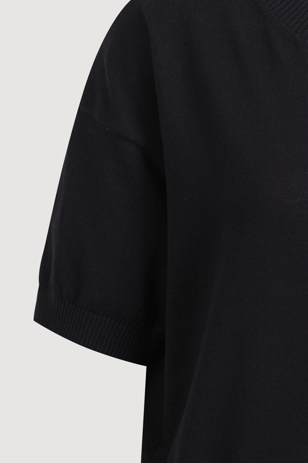 LUCKY CHOUETTE - 가디건 - Essential Half Sleeve Knit Cardigan (black)