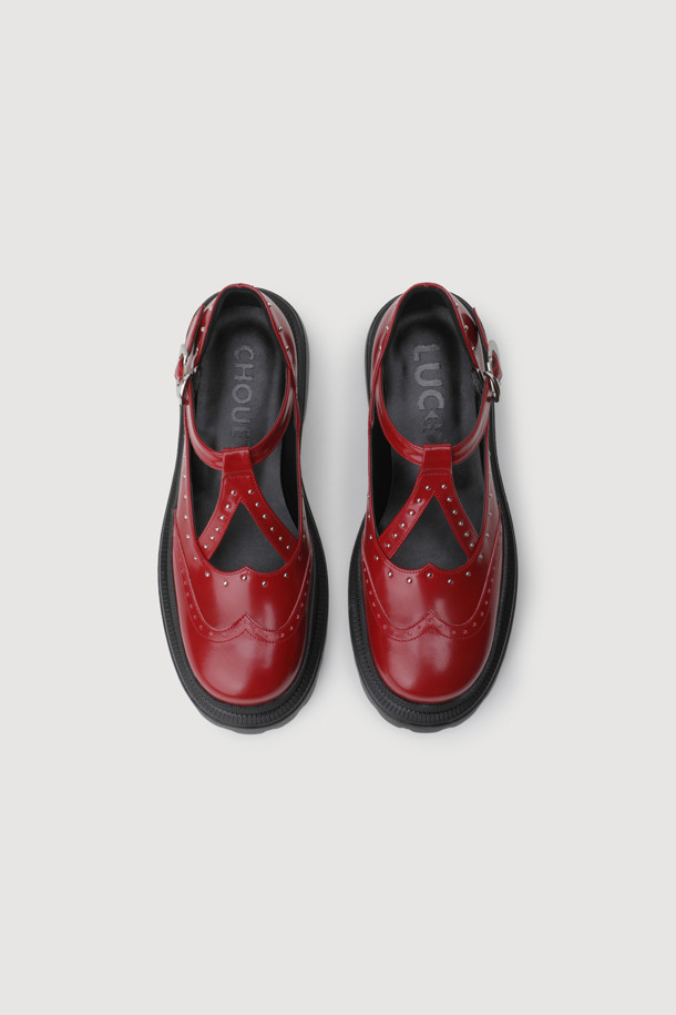 LUCKY CHOUETTE - 로퍼 - Stud Maryjane Loafers (red)