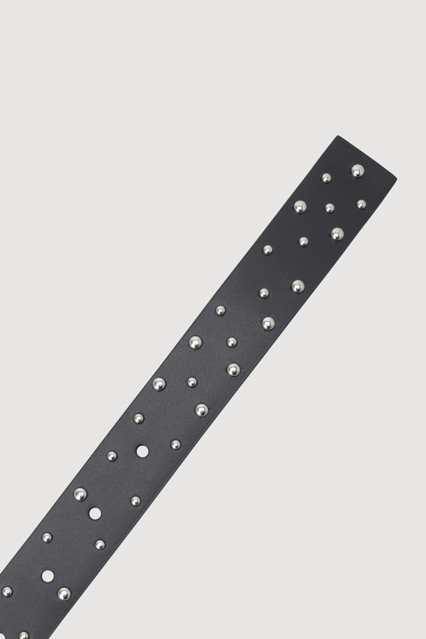 LUCKY CHOUETTE - 벨트 - [Holiday Edition] Stud Decorated Leather Belt (black)