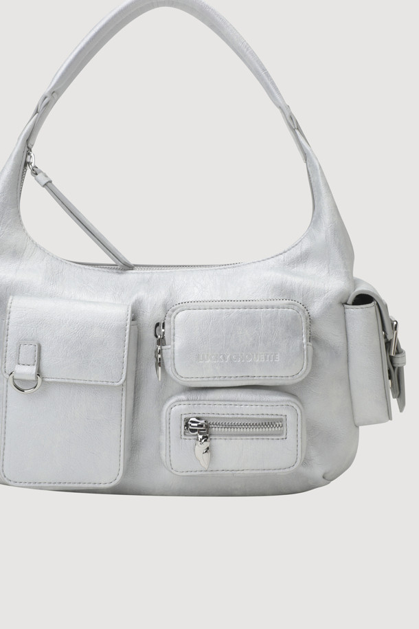 LUCKY CHOUETTE - 토트백 - Medium Pocket Hobo Bag (white)