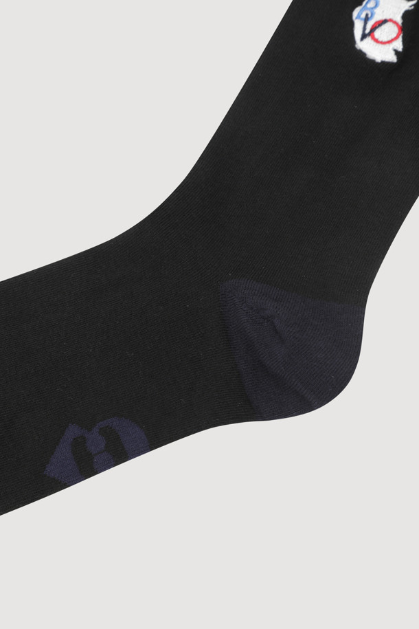 LUCKY CHOUETTE - 양말 - Chouette Embroidery Socks (black)