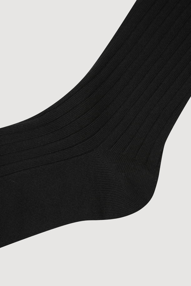 LUCKY CHOUETTE - 양말 - Basic Ribbed Socks (black)