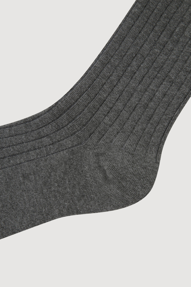 LUCKY CHOUETTE - 양말 - Basic Ribbed Socks (dark grey)