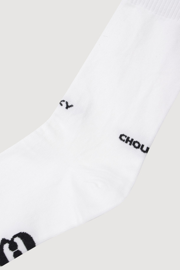 LUCKY CHOUETTE - 양말 - Lettering Basic Socks (white)