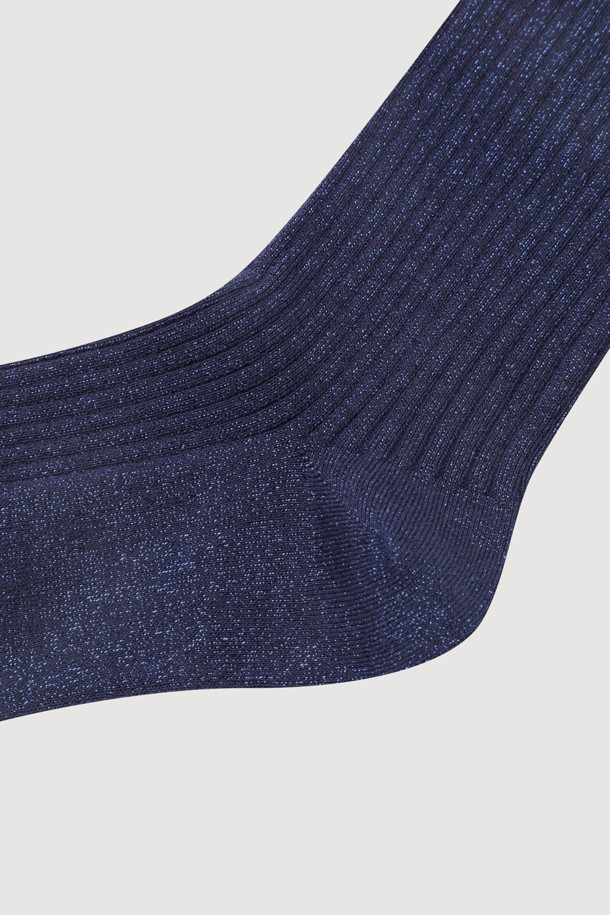 LUCKY CHOUETTE - 양말 - Label Decorated Metal Socks(navy)