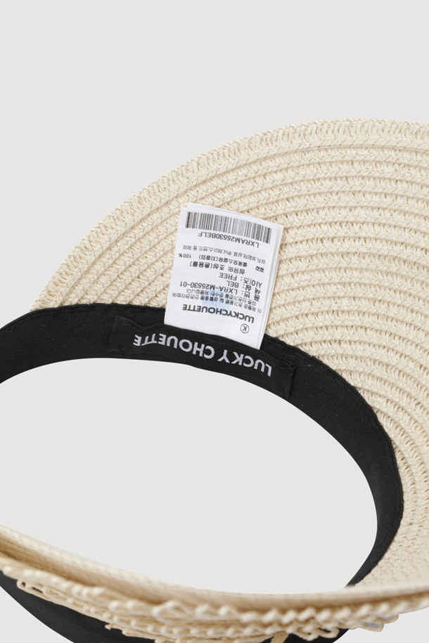 LUCKY CHOUETTE - 모자 - Emblem Point Raphia Sun Cap(light beige)