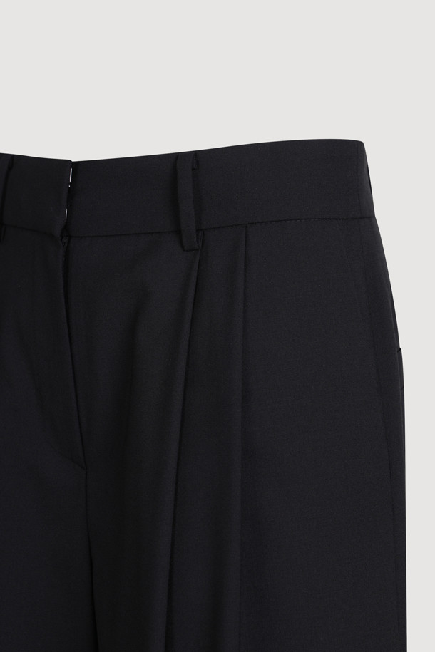 LUCKY CHOUETTE - 스커트/팬츠 - Two Tuck Wide Pants (black)