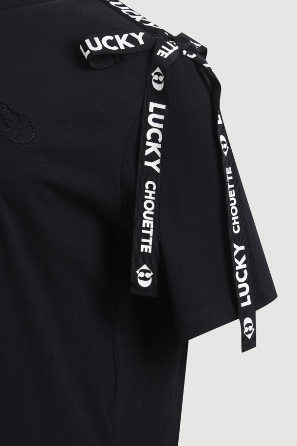 LUCKY CHOUETTE - 티셔츠 - Logo Tape Half Sleeve T-shirt