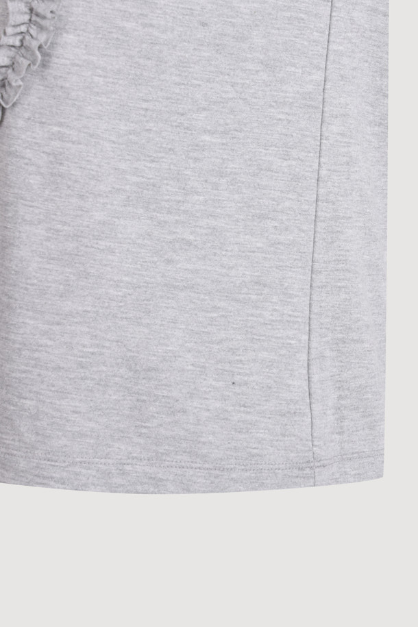 LUCKY CHOUETTE - 반소매 티셔츠 - Chouetties by LUCKY CHOUETTE_Ribbon Point Half Sleeve T-shirt (melange grey)