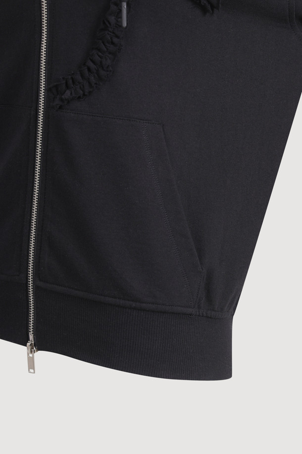 LUCKY CHOUETTE - 점퍼 - Chouetties by LUCKY CHOUETTE_Ribbon Point Hood Jumper (black)
