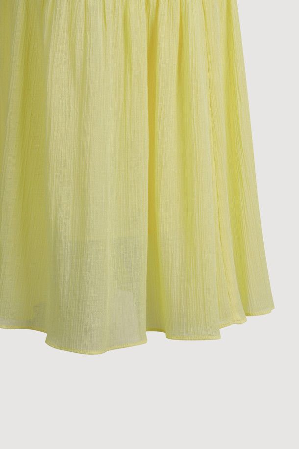 LUCKY CHOUETTE - 민소매 원피스 - Tuck Slip Dress (yellow)