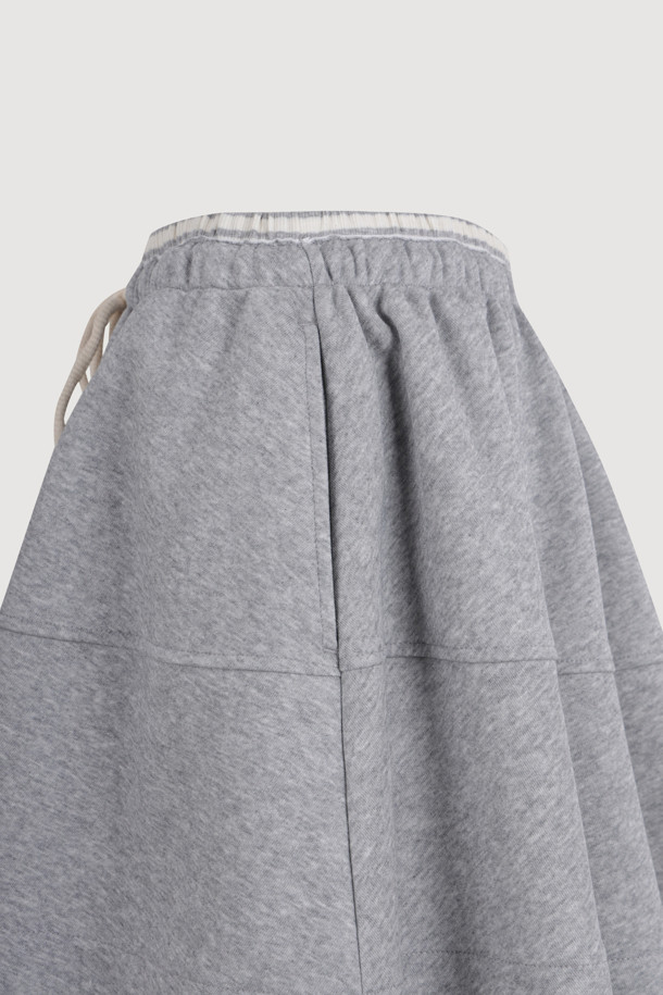 LUCKY CHOUETTE - 미니스커트 - [Re-Order] Jersey Banding Mini  Skirt (melange grey)