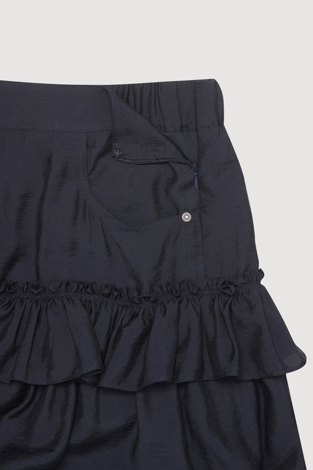 LUCKY CHOUETTE - 롱스커트 - Shirring Stripe Back Banding Long Skirt
