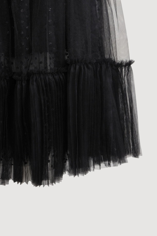 LUCKY CHOUETTE - 롱스커트 - [Holiday Edition] Mesh Long Banding Skirt (black)