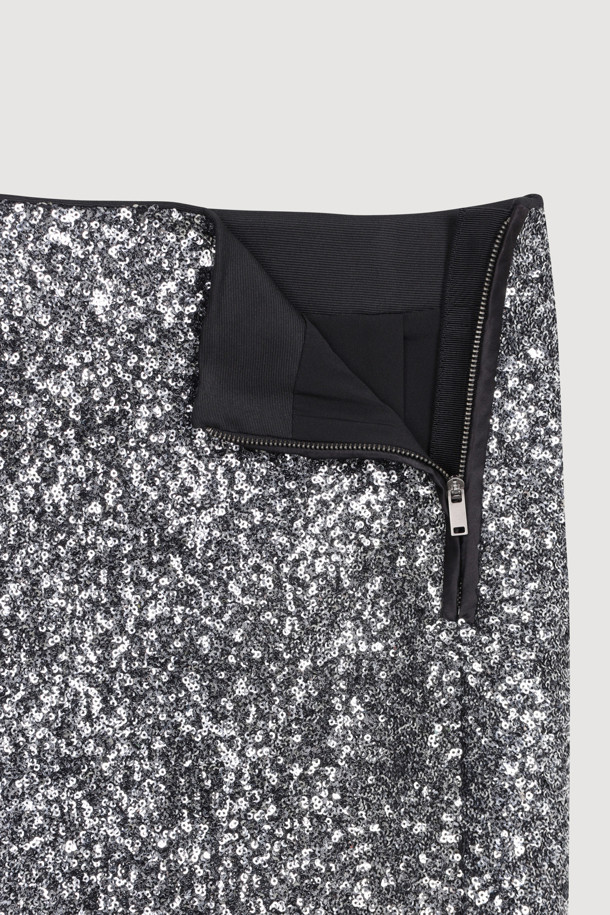 LUCKY CHOUETTE - 미니스커트 - [Holiday Edition] Spangled Mini Skirt (silver)