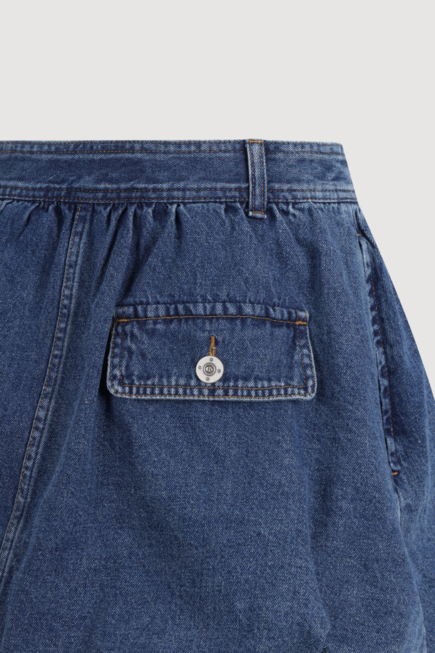 LUCKY CHOUETTE - 데님 - [Atelier] Denim Volume Mini Skirt (blue)