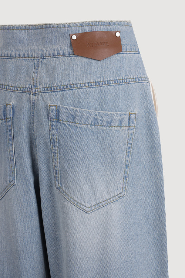 LUCKY CHOUETTE - 롱/미디팬츠 - [Atelier] Front Cotton Wide Denim Pants (multi color)