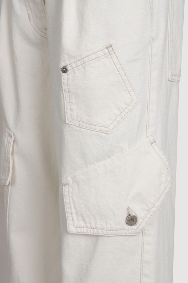 LUCKY CHOUETTE - 롱/미디팬츠 - Out Pocket Jogger Denim Pants (ivory)