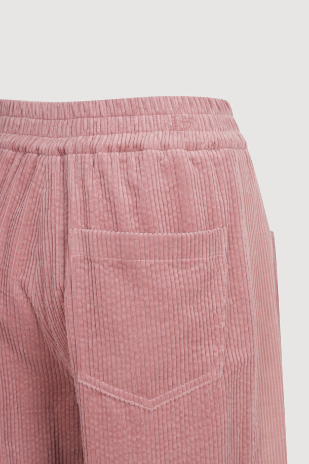 LUCKY CHOUETTE - 롱/미디팬츠 - [Holiday Edition] Side Color Corduroy Banding Pants (pink)