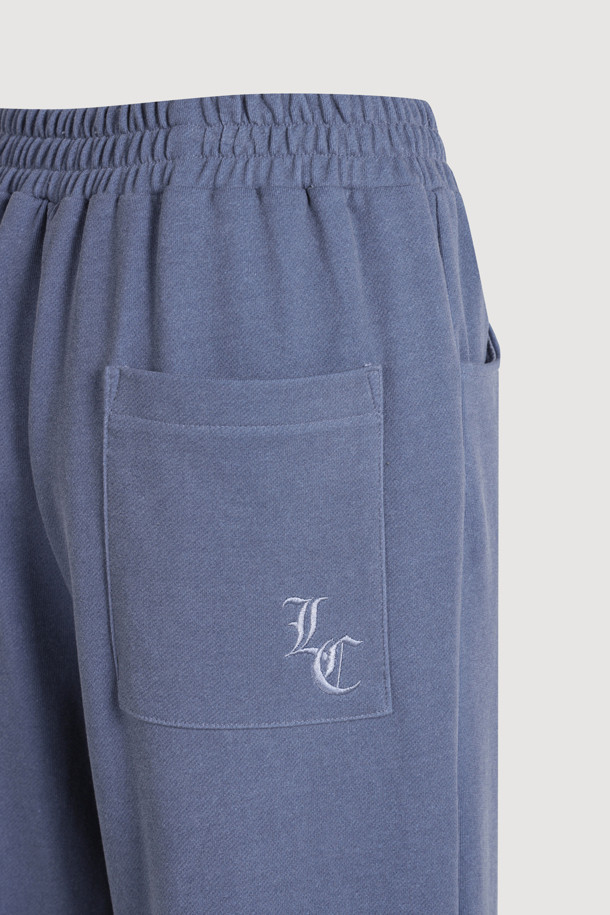 LUCKY CHOUETTE - 롱/미디팬츠 - Frill-pointed Jersey Banding Pants (blue)