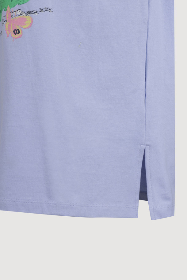 LUCKY CHOUETTE - 반소매 티셔츠 - Chouette Point Half Sleeve T-shirt (light blue)