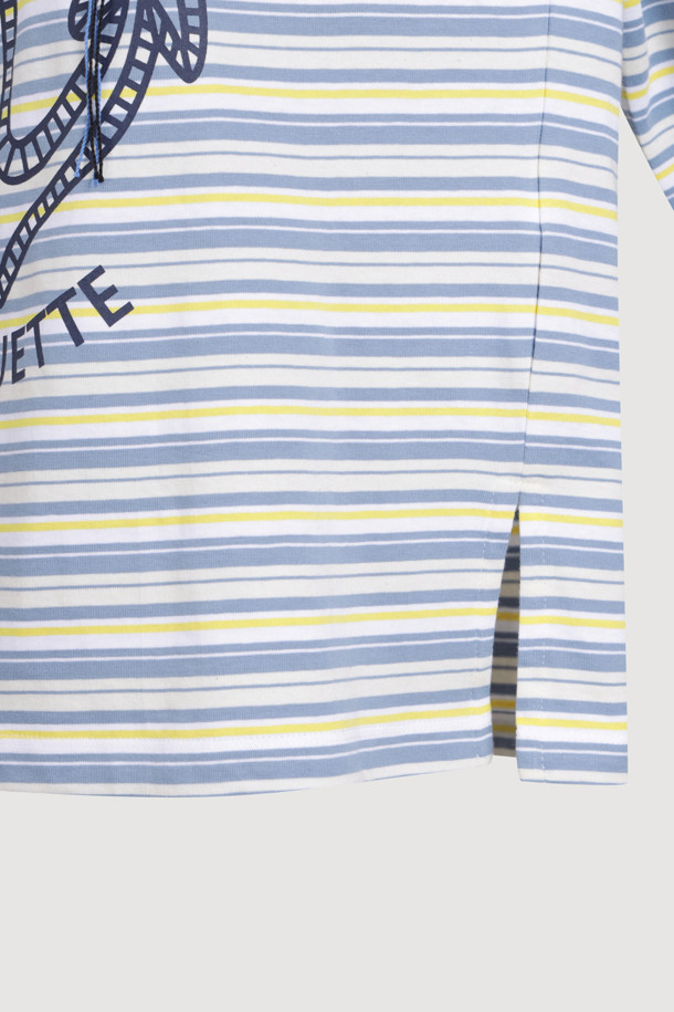 LUCKY CHOUETTE - 긴소매 티셔츠 - [Atelier] Anchor Point Stripe Long Sleeve T-shirt (blue)