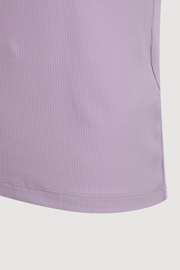 LUCKY CHOUETTE - 긴소매 티셔츠 - [Atelier] U-neck Ribbed Slim Fit Long Sleeve T-shirt (violet)