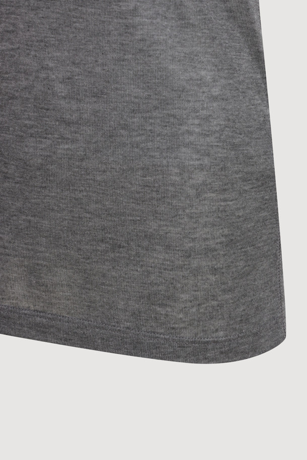 LUCKY CHOUETTE - 긴소매 티셔츠 - [Atelier] Mesh Slim Fit Long Sleeve T-shirt (melange grey)