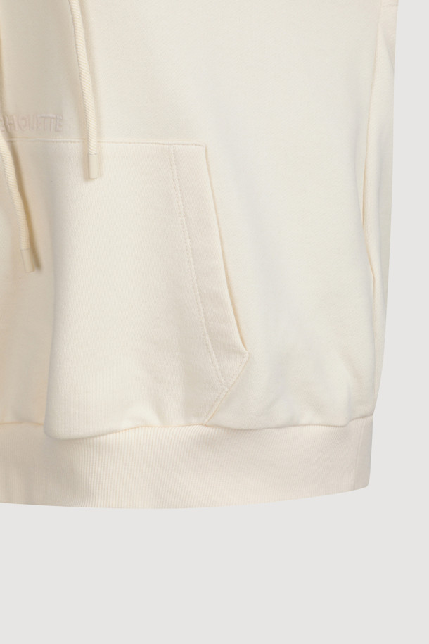 LUCKY CHOUETTE - 후디 - Embroidery Point Hooded T-shirt (ivory)